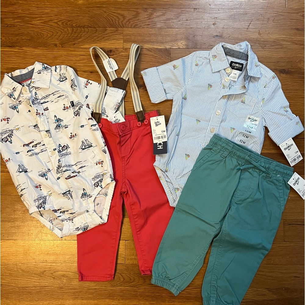 OshKosh B’gosh baby boy outfit bundle 12M